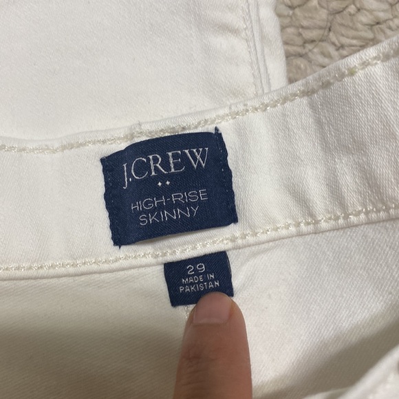 Women’s J.Crew High Rise Skinny White Jeans Sz 29 - Picture 2 of 3